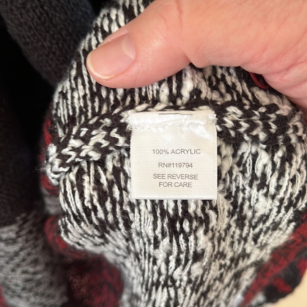 One World open cardigan long black with designed sections long sleeves size 2X - Picture 7 of 14